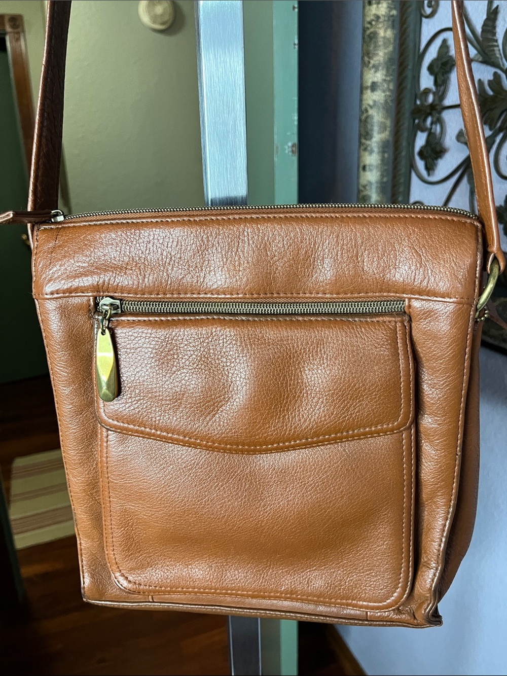 VTG Valarie Steven’s Bag chestnut Leather Crossbody Bag